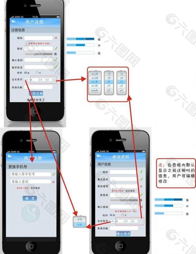 注册界面（用药提醒）图片