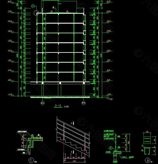 楼梯剖面图及节点详图图片