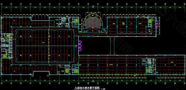 tcl工业研究院 九层给水排水管平面图图片