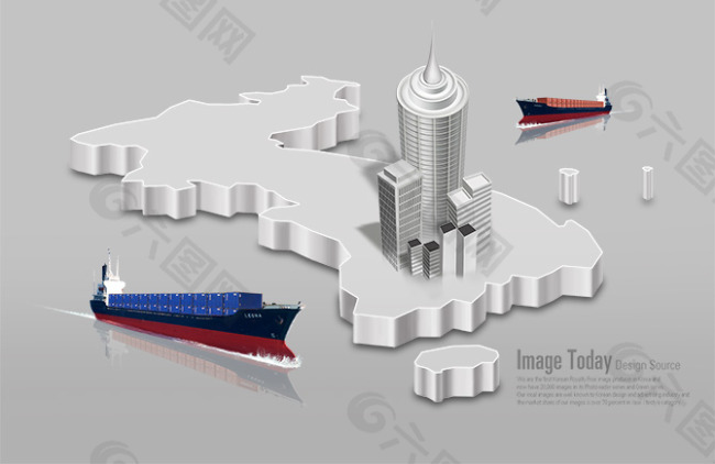 立体地图与建筑物模型psd分层素材素材免费下载 图片编号 3852 六图网