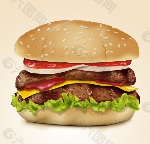 hamburger汉堡psd分层素材