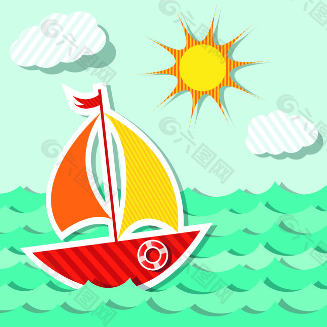 海浪帆船