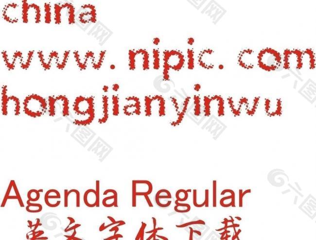 agendaregular英文字体图片