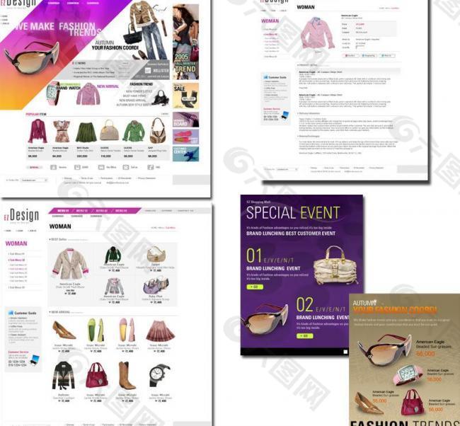 韩国品牌购物网站模板图片