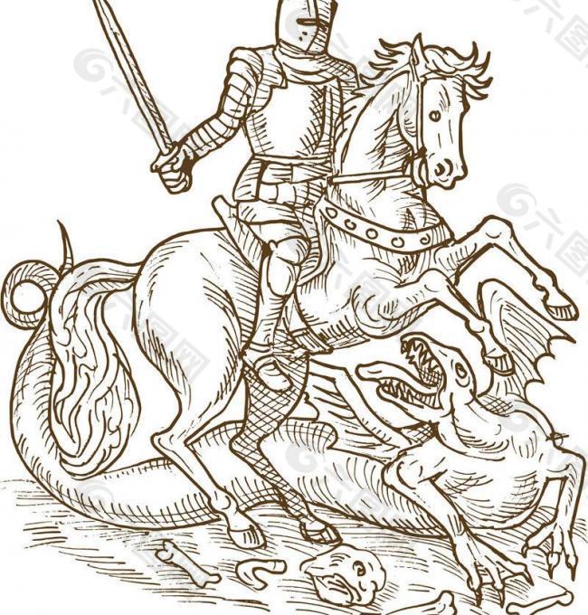 古欧洲骑士图片