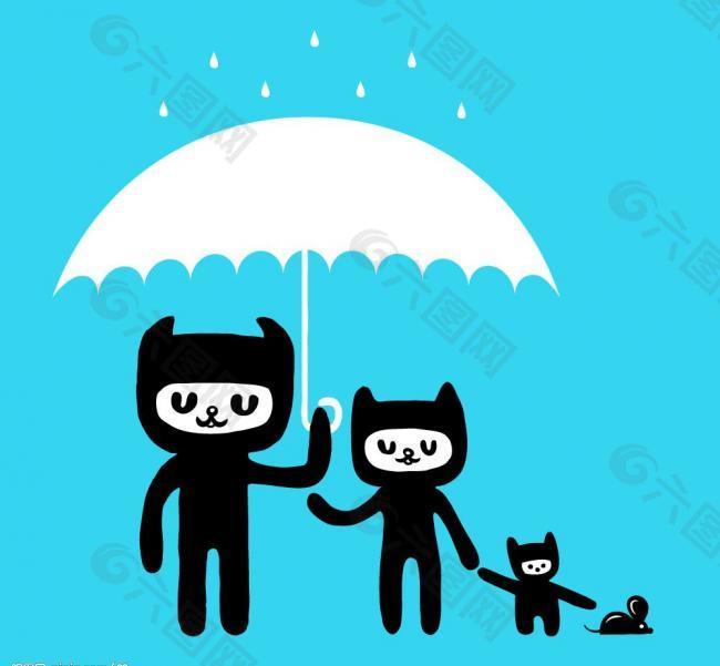 雨天的猫图片