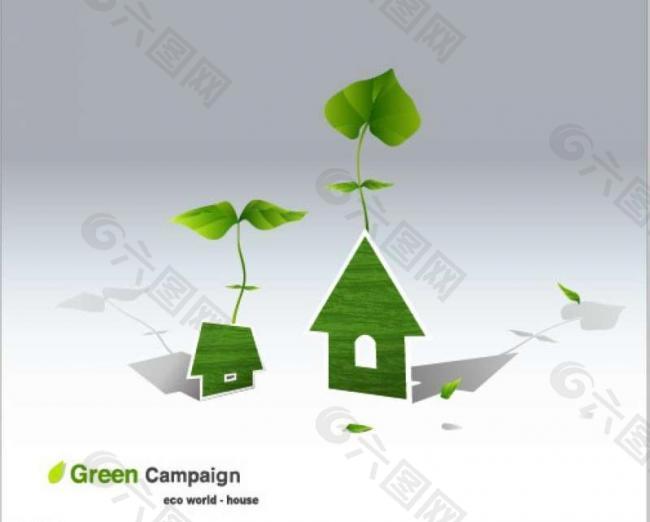 绿叶环保背景图片