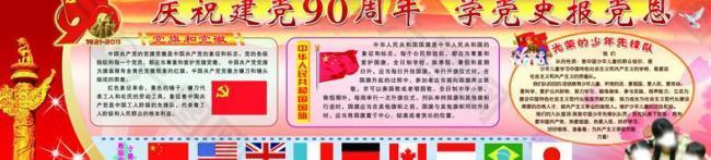 庆祝建党90周年展板图片