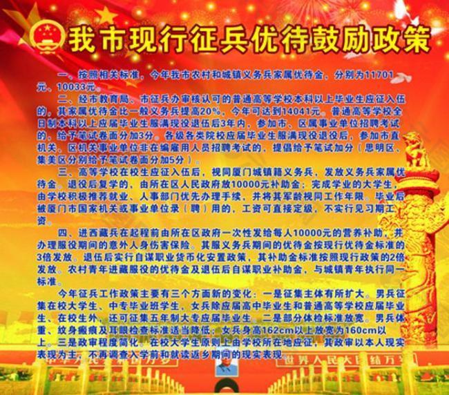 征兵优待鼓励政策（没转曲）图片