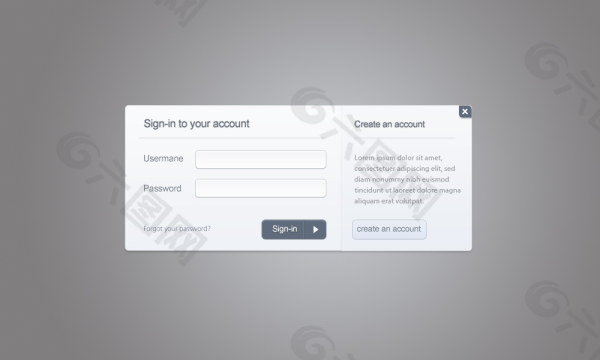 登陆框—psd分层素材