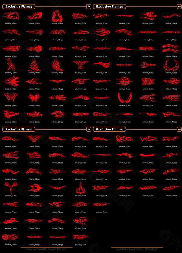 100款火焰图腾矢量素材