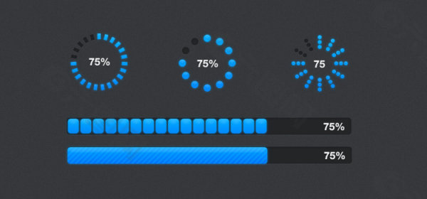 两种格式进度条PSD分层素材