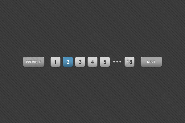 网页分页按钮元素PSD下载