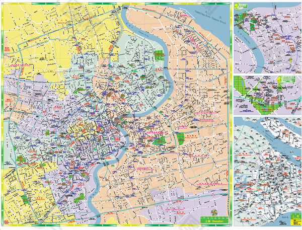 超级详细的矢量上海地图（街道标志建筑都有）【PDF】