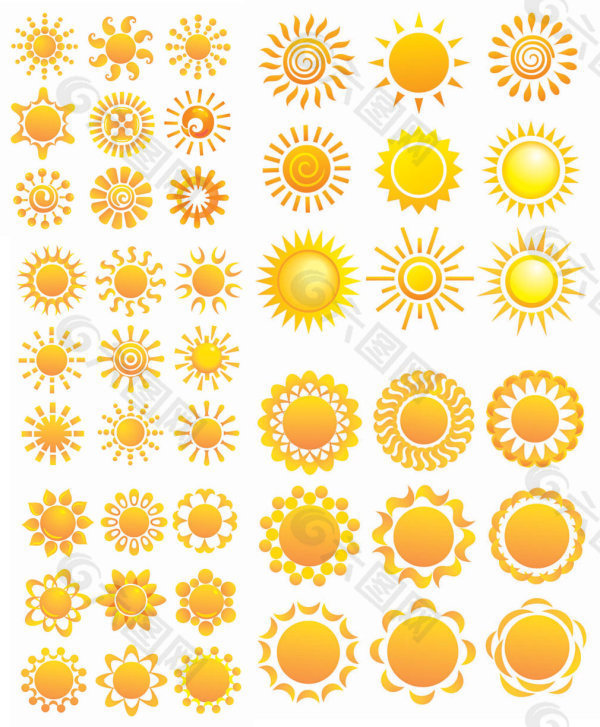 多款太阳花纹样——矢量素材