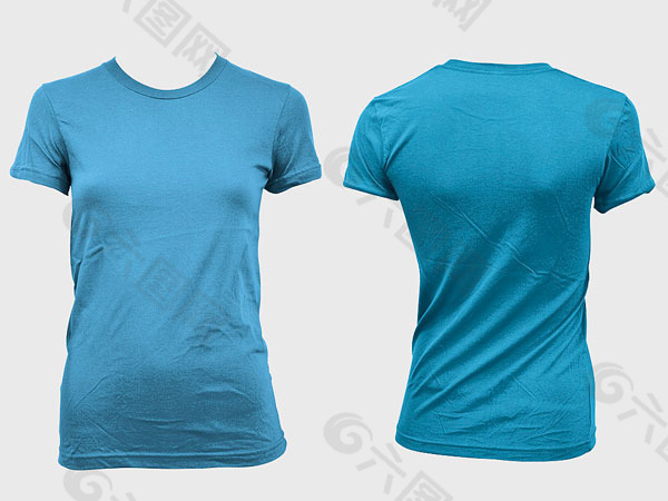 女款空白潮流短袖t-shirt模板（GoMedia出品）psd分层素材-2