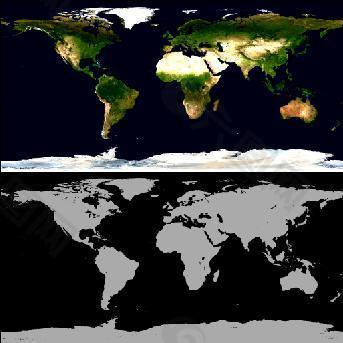 地球表面贴图+黑白贴图
