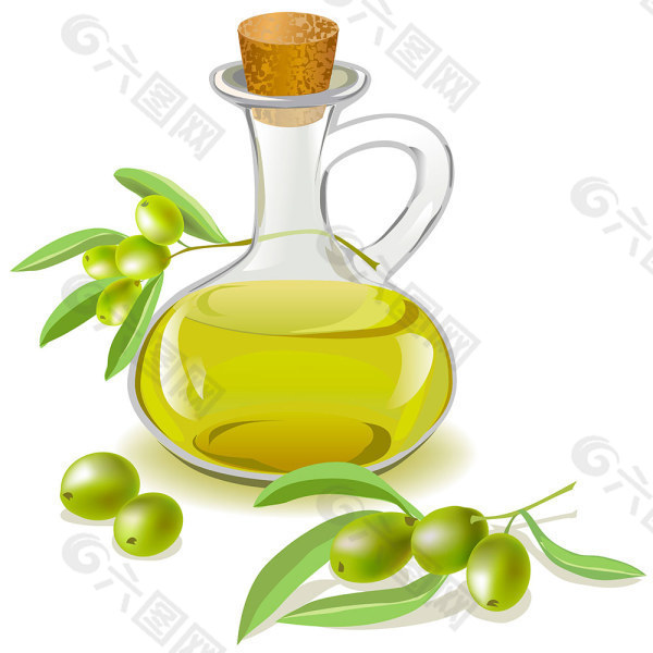 橄榄油背景—矢量素材