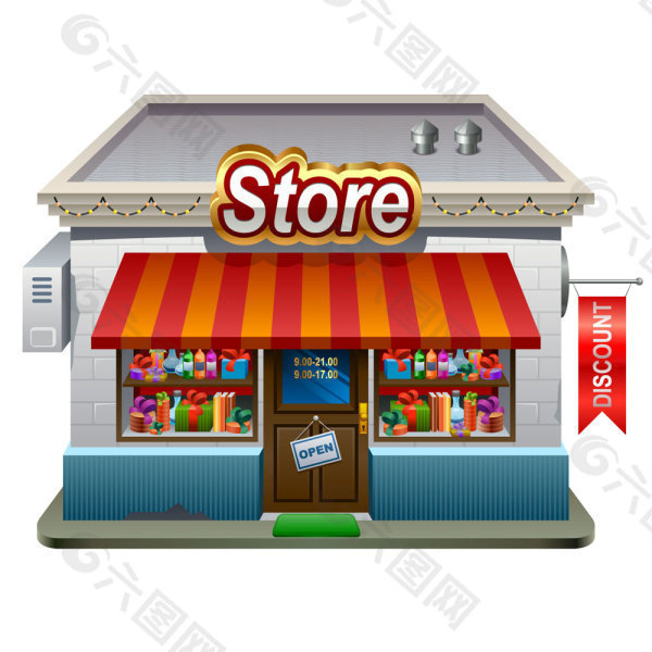 小商店模型01——矢量素材