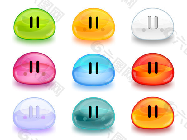 可爱的眩彩馒头图标png