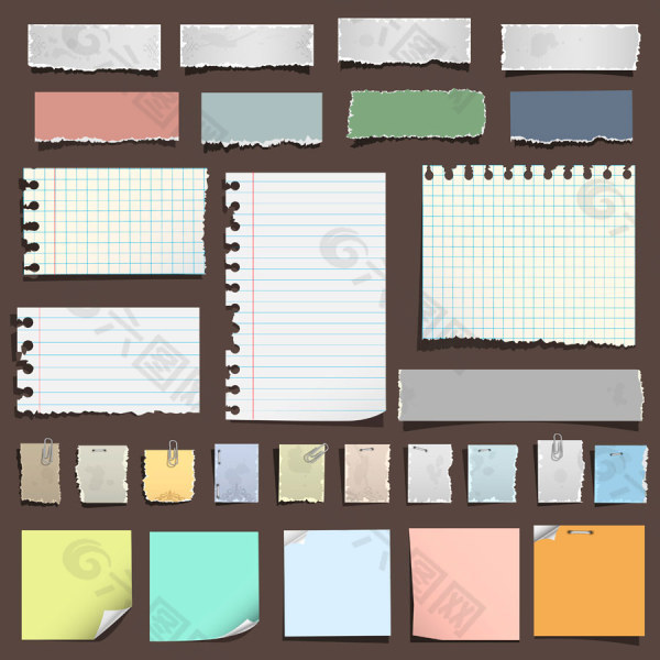 彩色纸张碎片集—矢量素材
