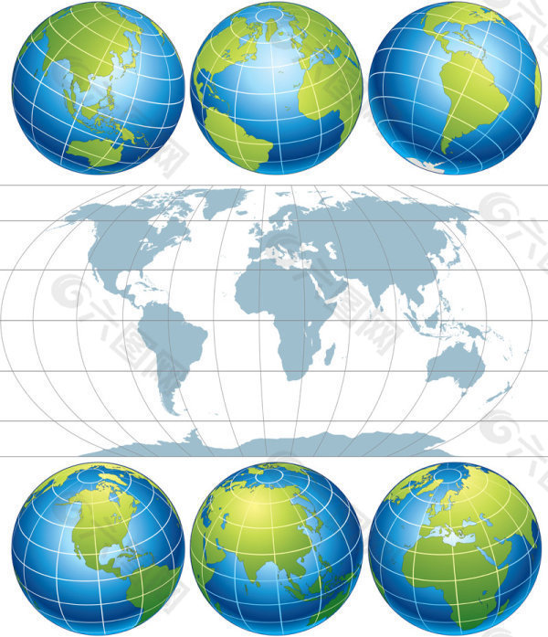 地球地图——矢量素材