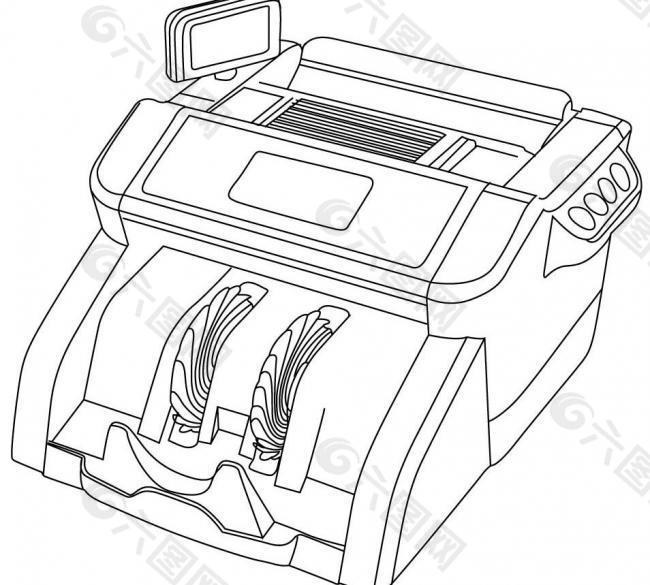 点钞机线条图图片