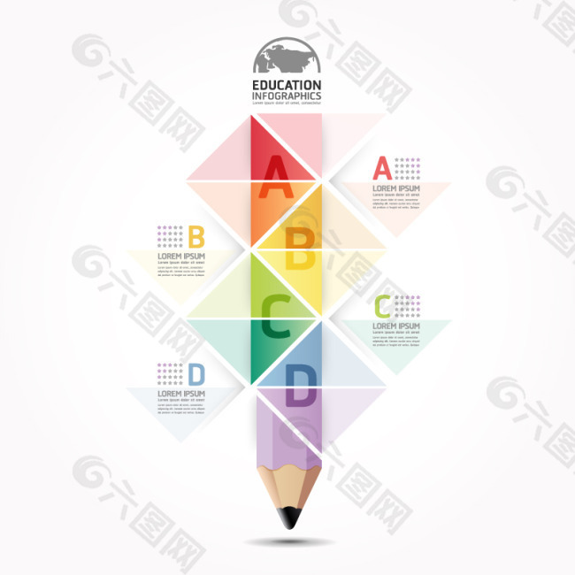 彩色铅笔商业图表矢量素材