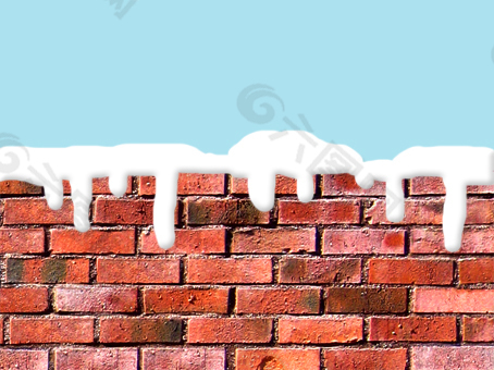 雪墙   雪堆  砖墙