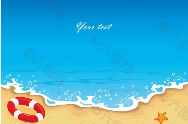 夏日沙滩海滩背景图片