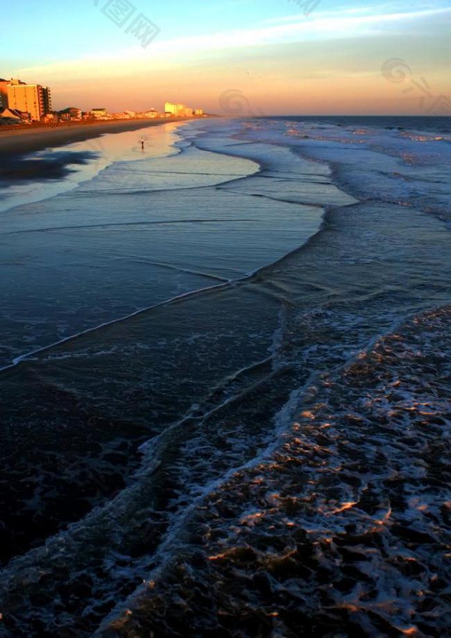 黄昏海岸图片