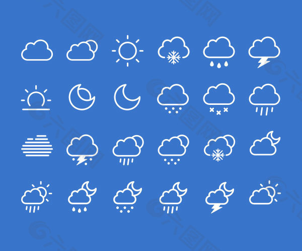 白色天气小图标