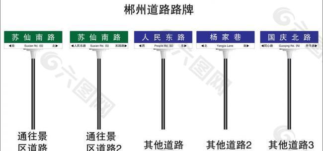 郴州道路路名指示牌图片