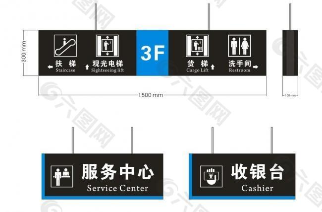 商场吊牌灯箱指示牌图片