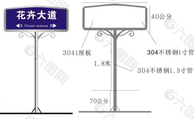 小路牌图片