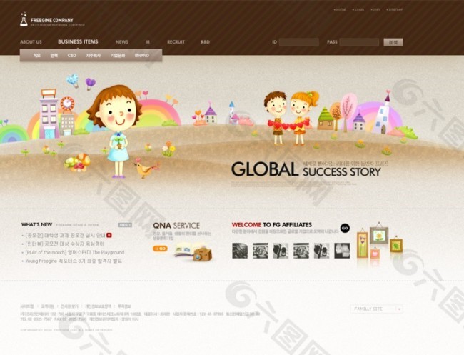 幼儿园韩国网站模版整站PSD源文件