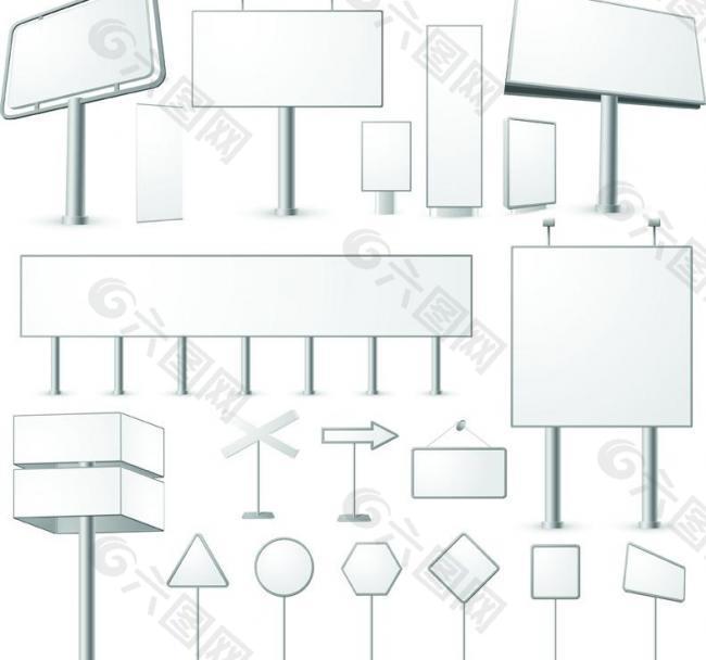 空白广告牌系列矢量素材图片