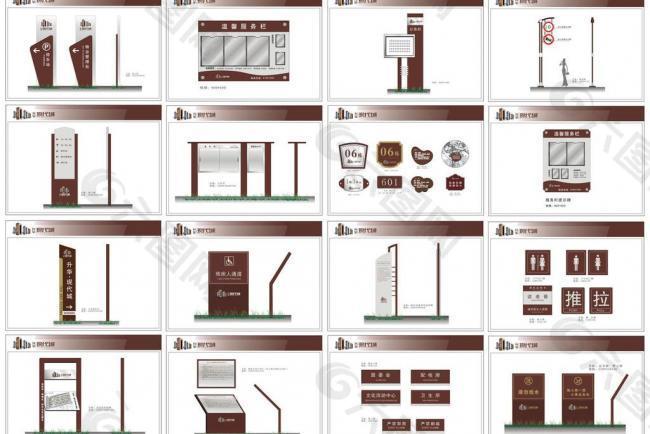 全套物业标识标牌环境指示系统图片