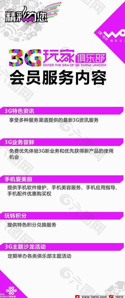 联通3g会员服务内容图片