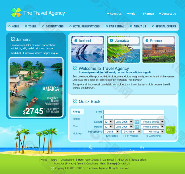 国外旅游网页模板