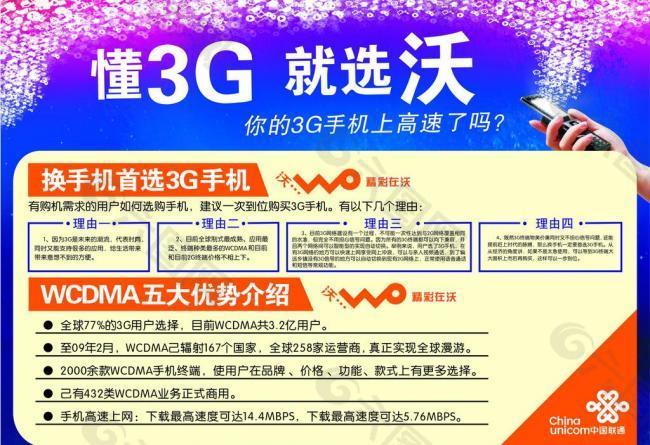 联通 懂3g 就选沃图片