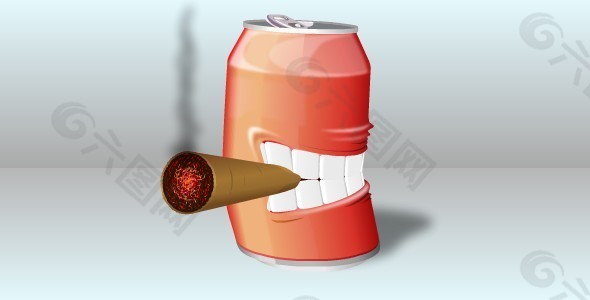 抽烟的汽水罐动画