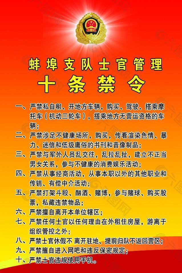 部队手机十条禁令壁纸图片