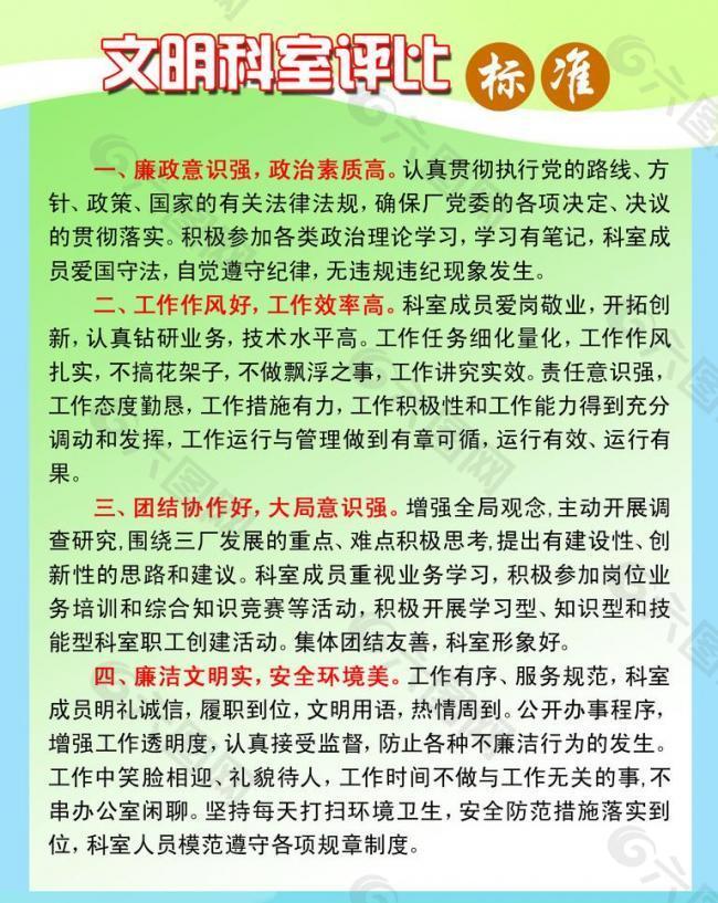 文明科室评比标准图片