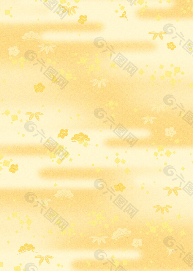 黄色云星碎花点缀背景图