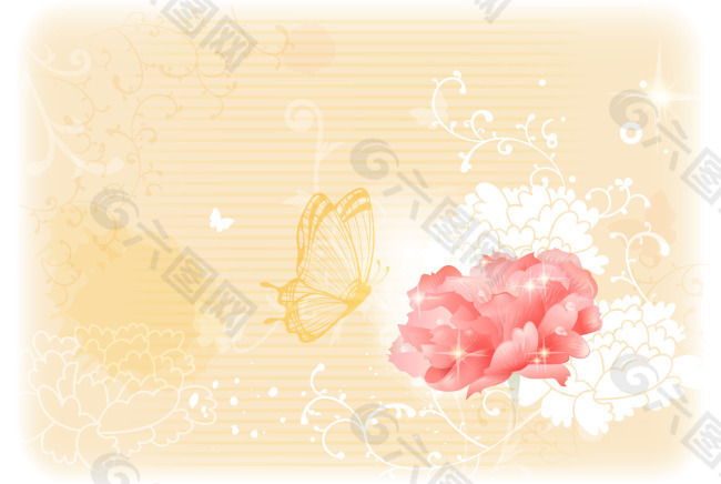 淡粉衬牡丹花朵图层源文件
