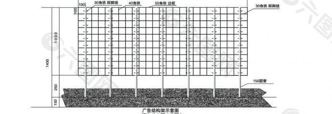 户外广告架结构图图片