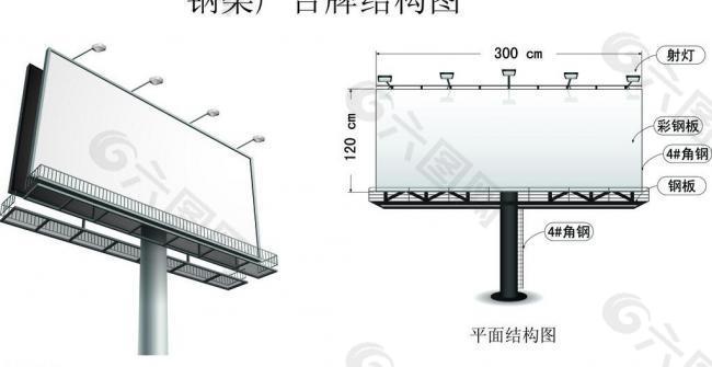 广告钢架结构图图片