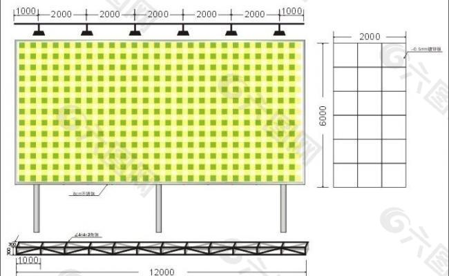 户外广告牌 结构图图片