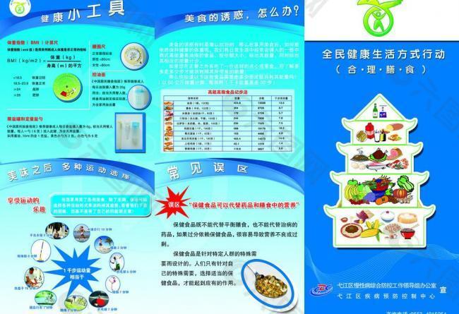 膳食健康三折页图片